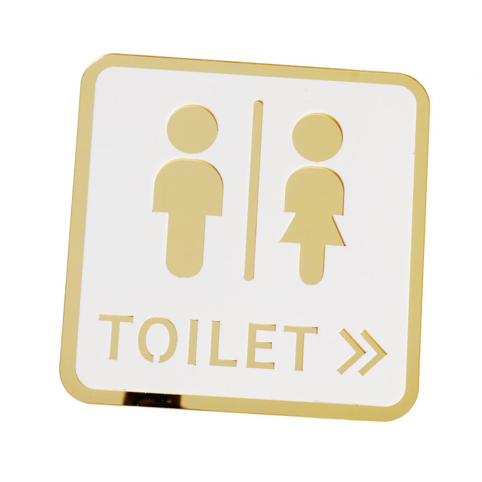 

Square 12cm Bathroom Sign Acrylic Washroom Plaque Accessory Bathroom Wall Art for Parking Lots Convenient Assemble Durable