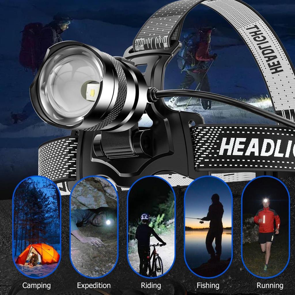 Camping Headlamps Motion Sensor Waterproof Flashlight 3 Modes Adjustable Focus Waterproof Head Flashlight For Running Camping