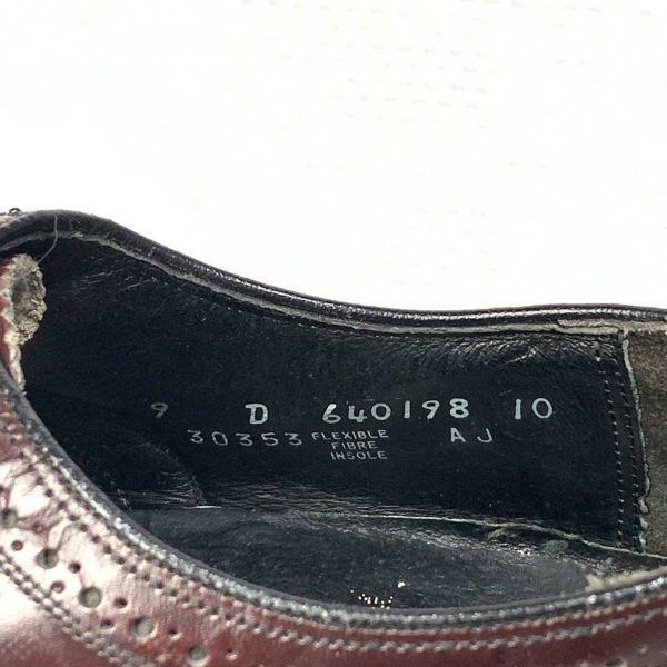 70s Vintage Florsheim Size 9D 26.5 27.0cm Full Brogue Dress Shoes Brown(USED)