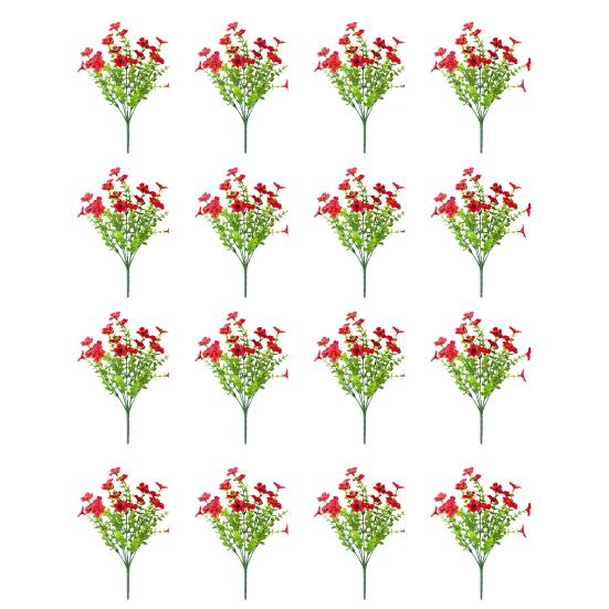 16Pcs Simulated Flowers Realistic Artificial Plants Home Decoration Faux Bouquet Indoor Outdoor Garden Balcony Terrace Decor