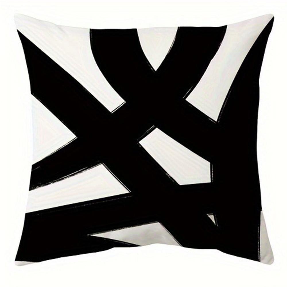 Abstract Simple Black Line Printed Pillowcase Living Room Sofa Chair Cushion Cover Home Room Decoration Without Pillow Core