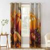 Autumn Pumpkin Maple Leaves Blackout Curtains For Living Room Bedroom Window Treatment Blinds Drapes
