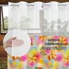 No Hook  Floral Pattern Shower Curtain With Snap-In Fabric Liner, Sheer Top Window, Waterproof Double Layer Bathtub Curtain
