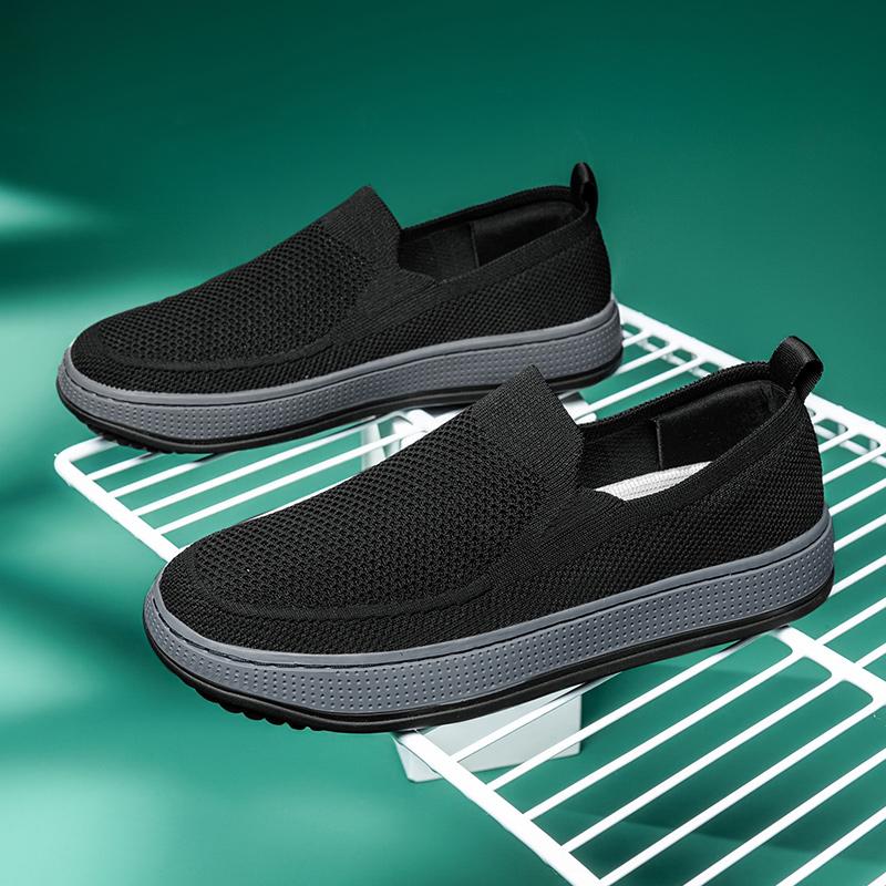 Fashion Men Mesh Breathable Casual Shoes Lightweight Outdoor Sports Shoes Summer Slip on Shoes Men Soft Comfortable Leisure Walk Dress