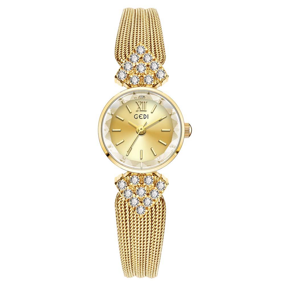 GEDI New Vintage Women's Watch Light Luxury Diamond Dress Women Watches Elegant Temperament Woman Wristwatch