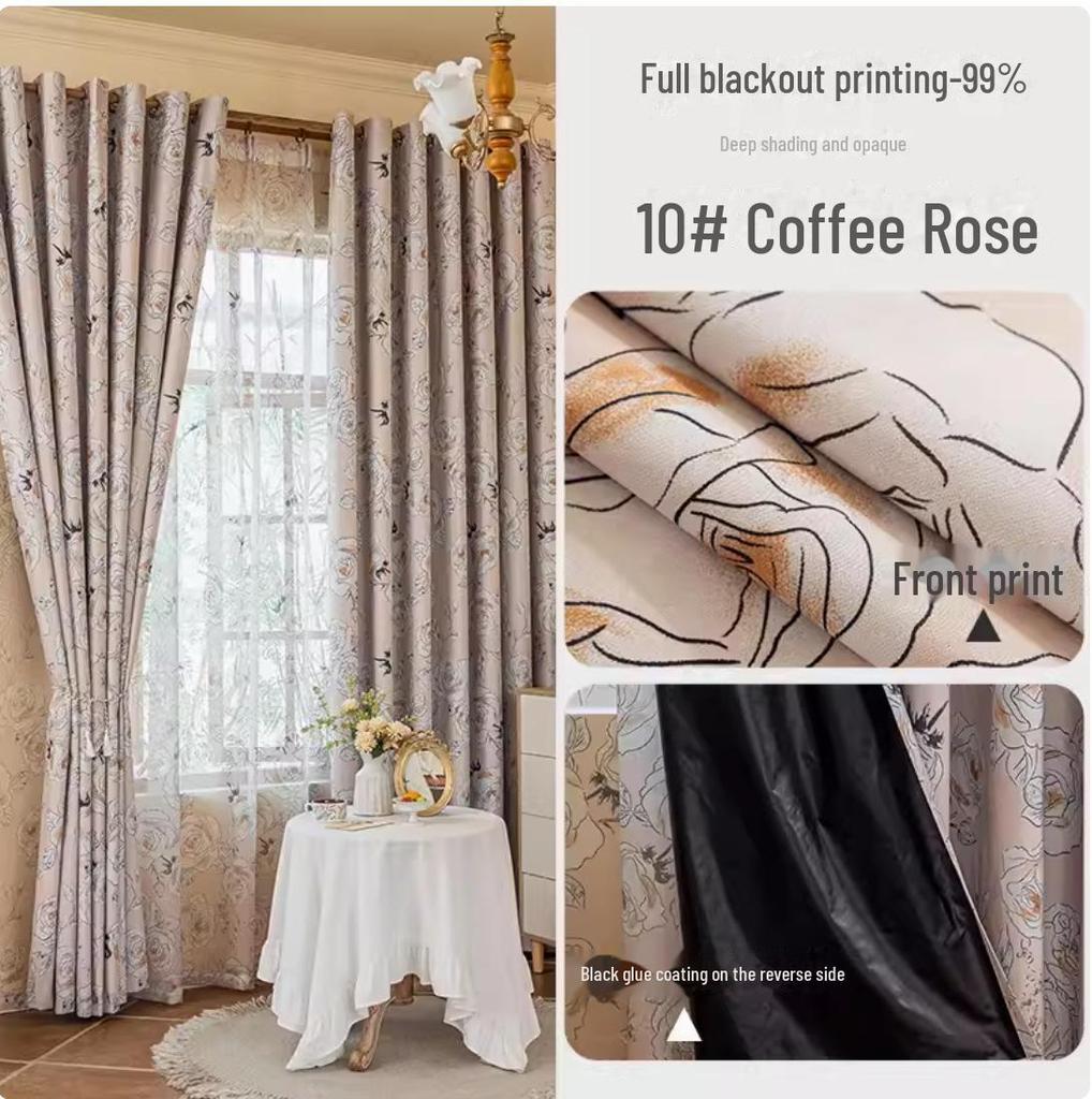 Nordic Blackout Curtains - Modern Bedroom/Living Room Full Blackout with Printed Design