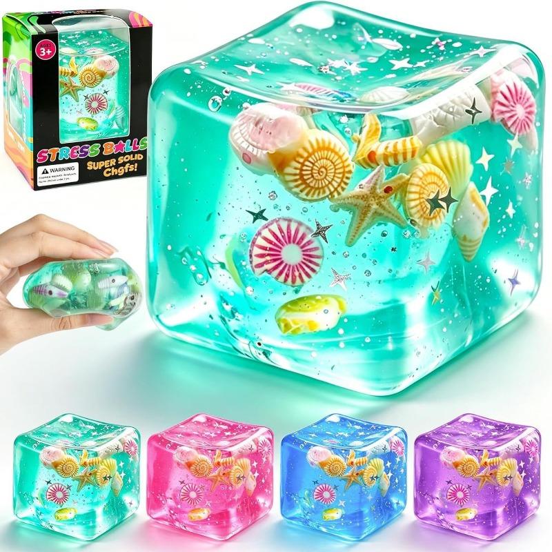 NeeDoh Okyanus Kabuğu Yumuşak Duyusal Sıkma Küpü – Kaygı Giderici Fidget Oyuncak