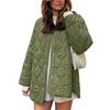 Jachetă puffer matlasată ușoară pentru femei, de iarnă, casual, outerwear, cu mânecă lungă, nasturi, căptușită, cu buzunare