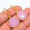 Pink Chalcedony Gemstone 925 Solid Sterling Silver Jewelry Earring 1.38" GK-5817