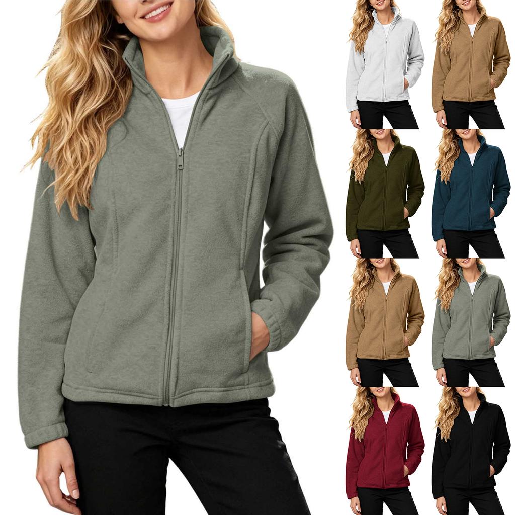 Modische Damen Zip-Up Hoodie Jacke in Farbe