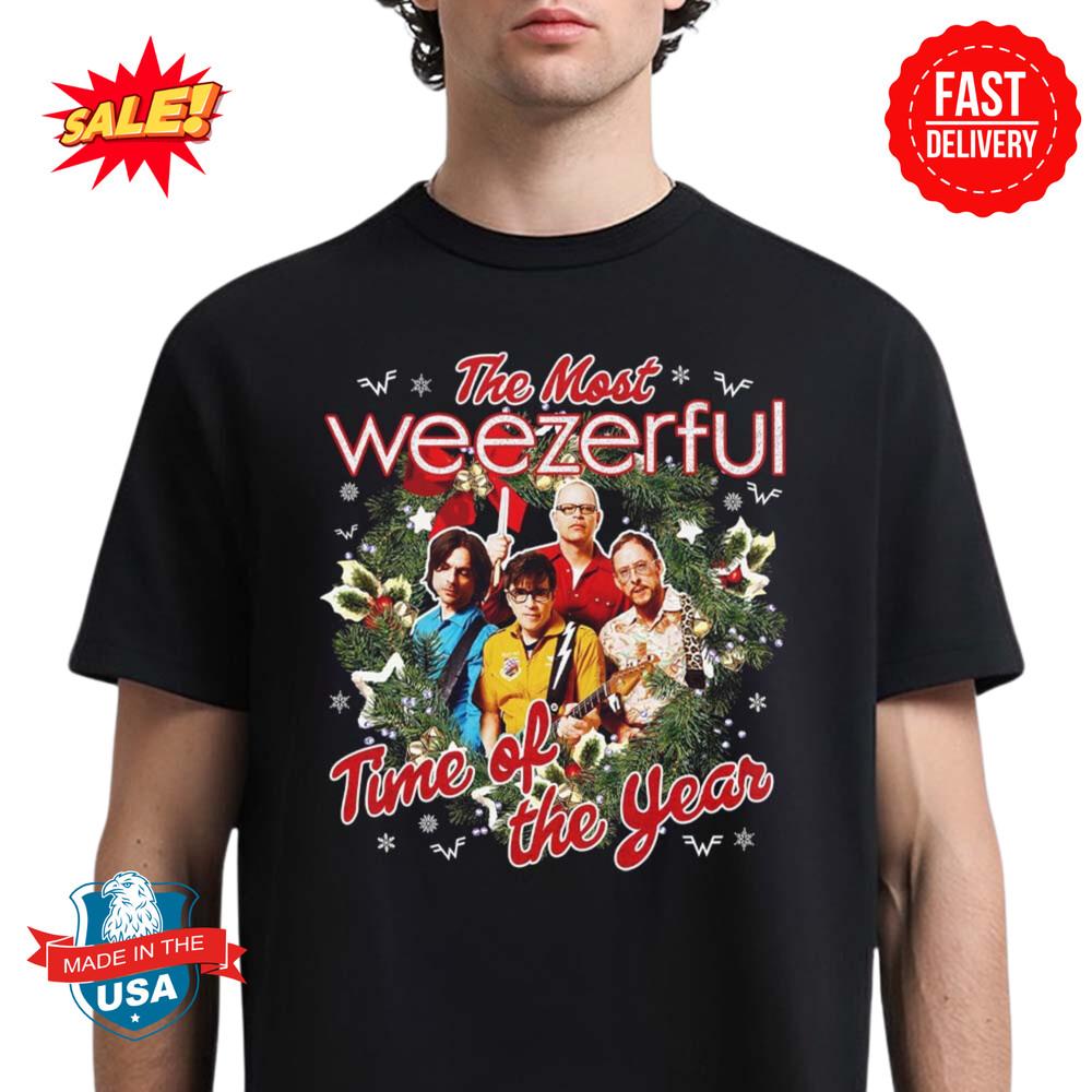 

Weezer The Most Weezerful Time Of The Year Holiday Gift Christmas T-Shirt 3XL