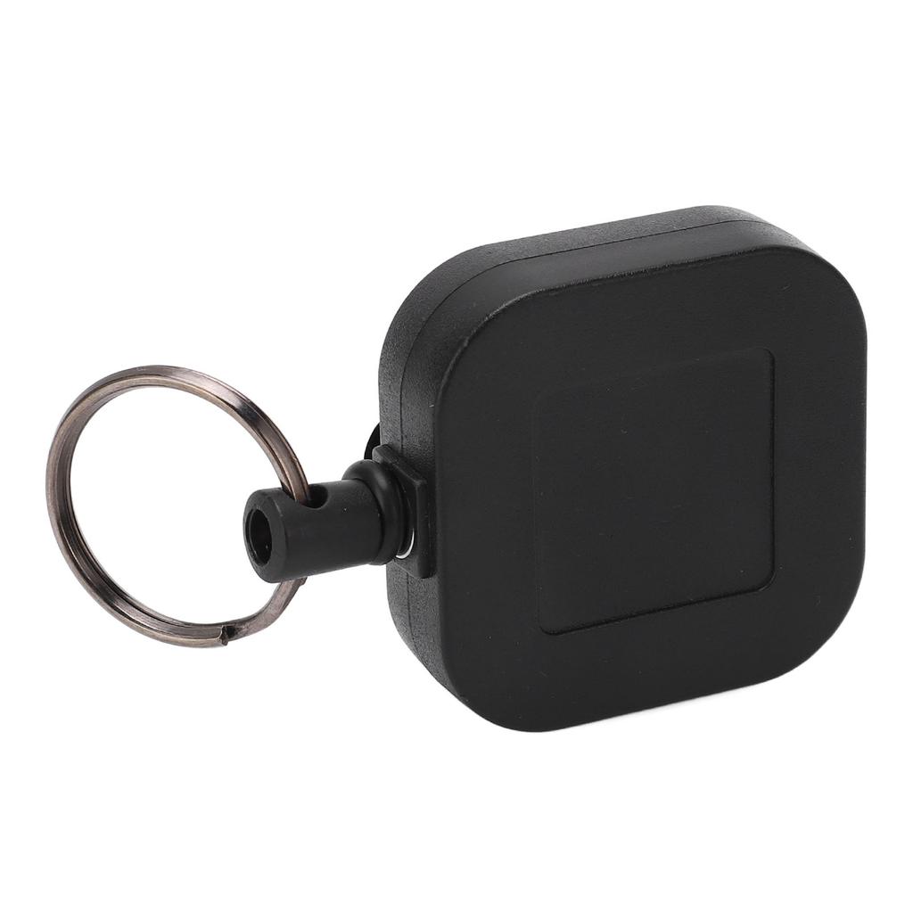 Retractable Keychain Black Plastic Wire Rope High Resilience Portable Keychain for Anti Lost