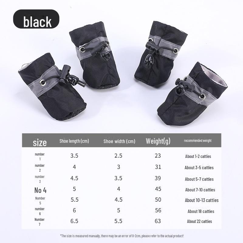 

Дышащая нескользящая регулируемая обувь для собак для прогулок на свежем воздухе, чехлы на лапы для домашних животных с мягкой подошвой и дождевики для кошек Size 1 (Set of 4) чёрный