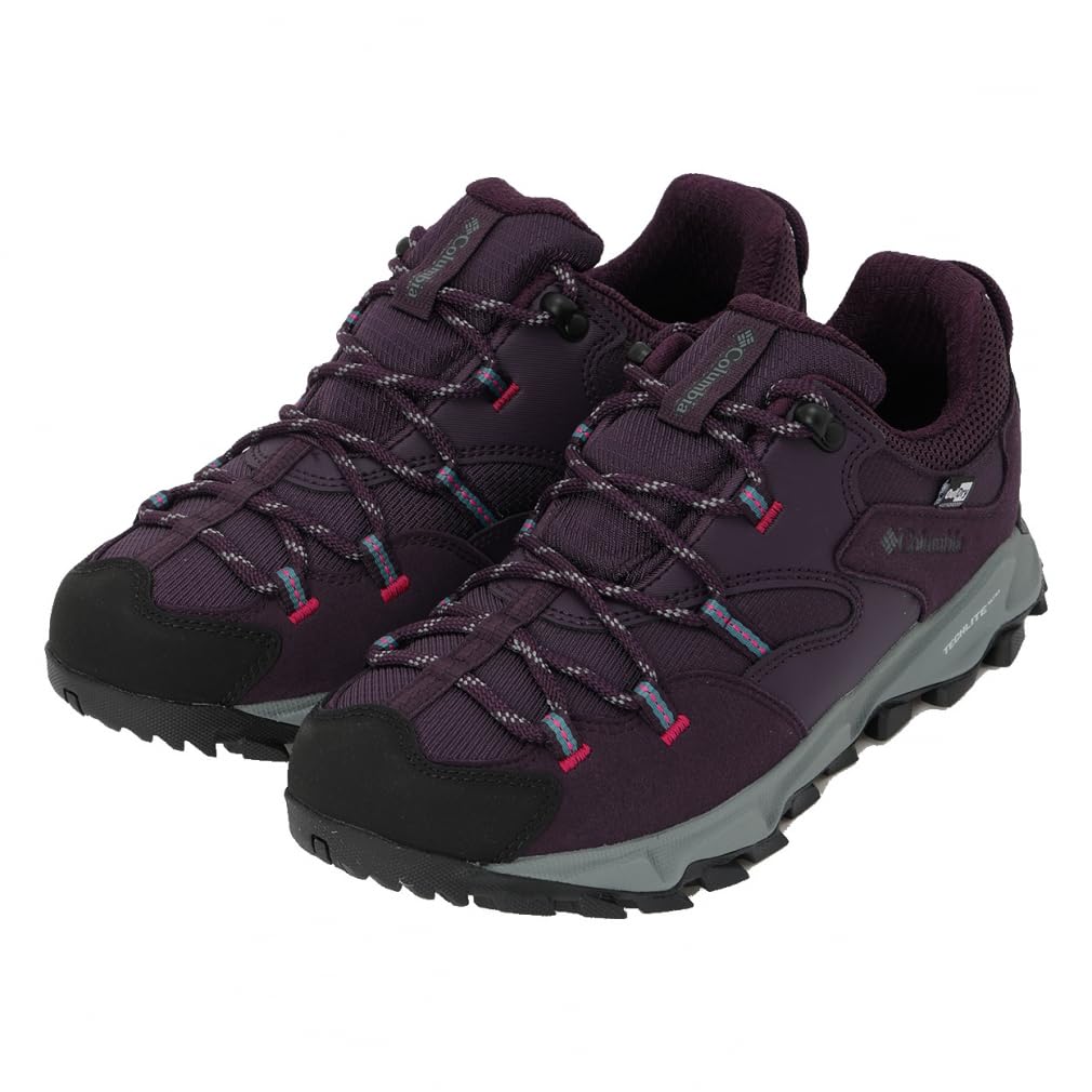 Columbia Saber Six Low Outdry Wide Hiking Size Dark Wild YK5037 Shoes, Women's, 25.0cm, Plum, Fuchsia,