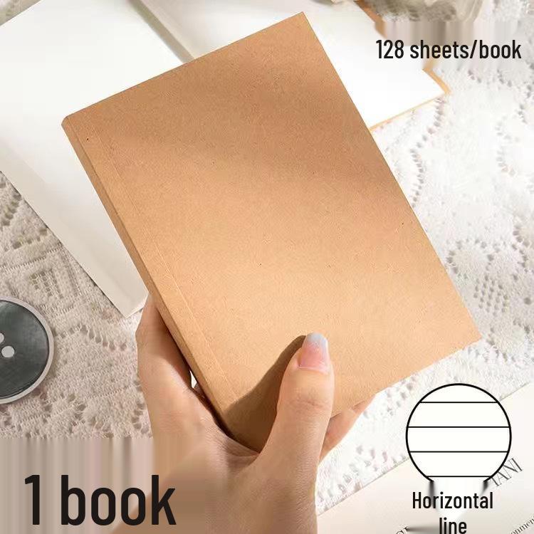 Xiaohongshu A5/B5 Thickened Blank & Lined Grid Retro Notebook for Students