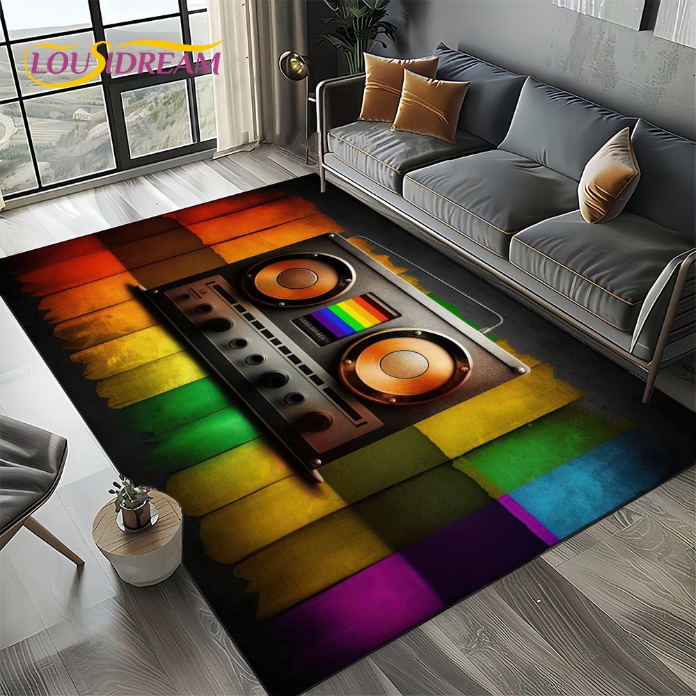 Note Music Colorful Musical Score Cartoon Dream Carpet Rug for Living Room Bedroom Home Sofa Decoration,Kid Non-slip Floor Mat