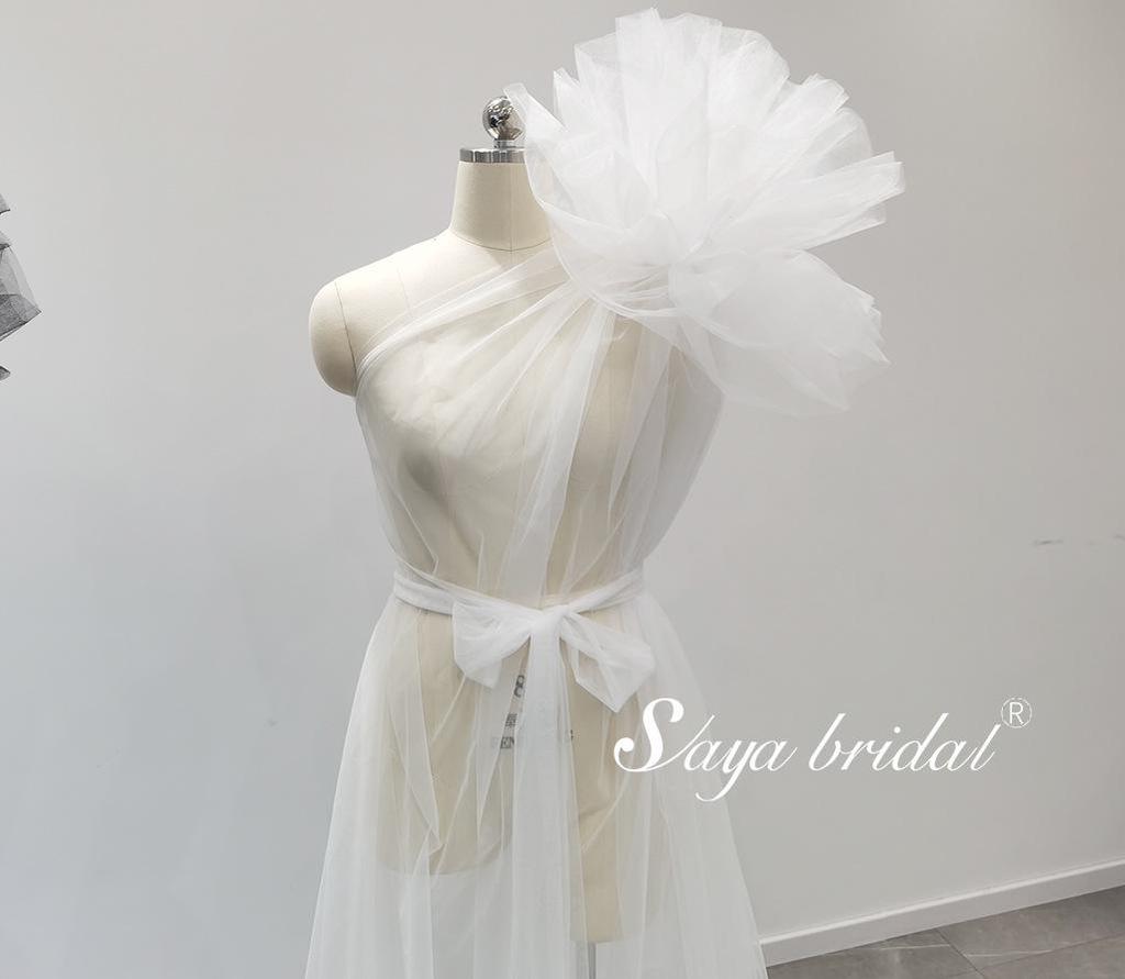 Vestido de Maternidade Sem Mangas com um Ombro Moliya - Estilo Halloween em Tule