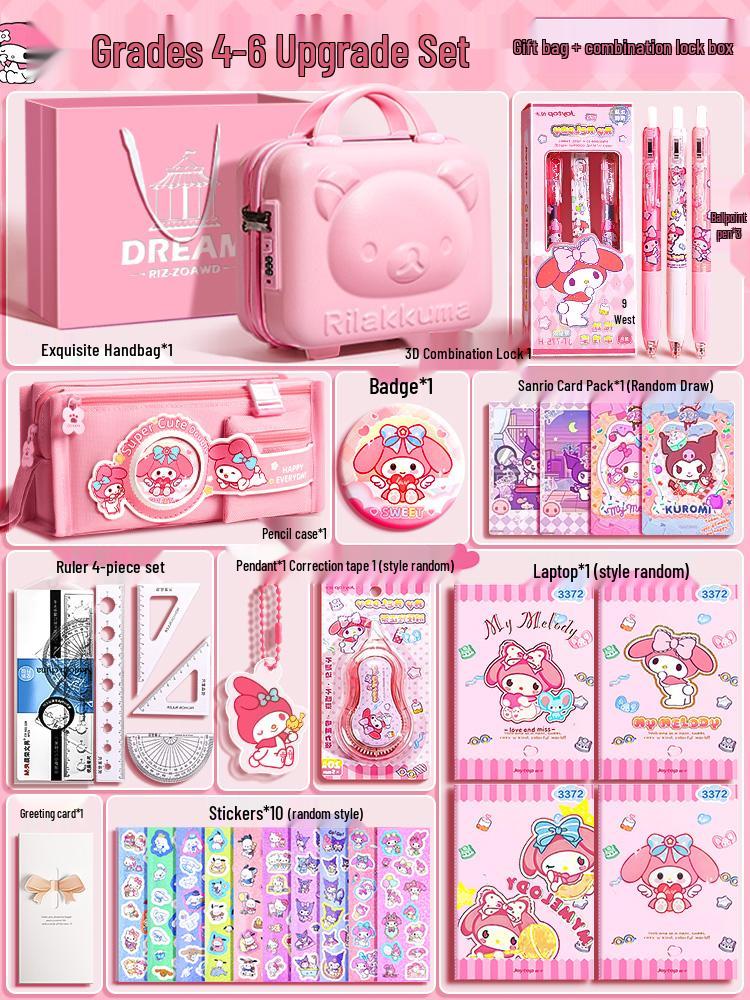 My Melody & Kuromi Back-to-School Schreibwaren Geschenkset für Erstklässler