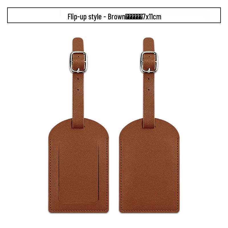 Customizable PU Leather Luggage Tag with Anti-Lost Feature and Airplane Design