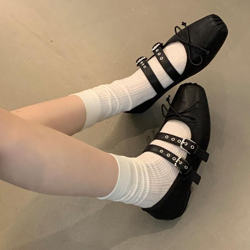 Mode Schuhe Schleife Damen Ballerinas Mit Schuhen Luxus Damen Flache Mode Schnallenriemen Damen Ballerinas Mary Janes Schuhe