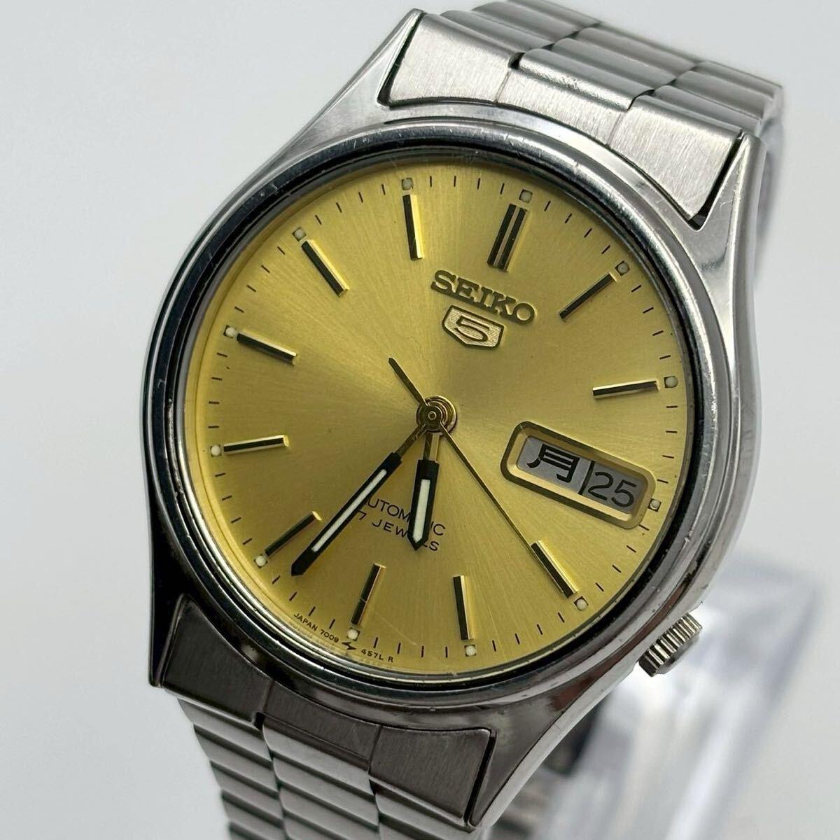 [Operation/Automatic] SEIKO5 17 jewels gold x silver men s watch mechanical