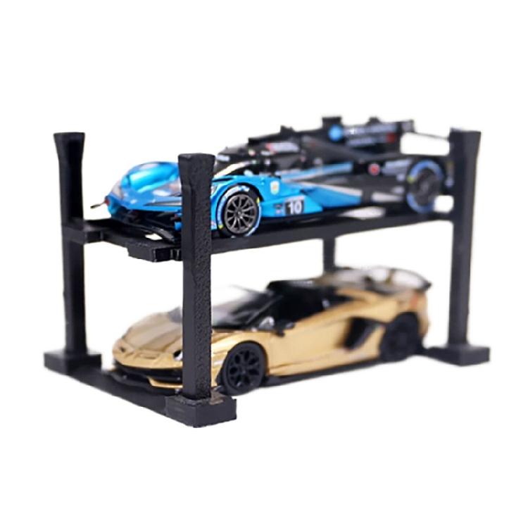 Model Vehicle Garage 2 Level Organization Stand 1/64 Scale Car Model Display Rack Assembly Kits Stable Showcase Platform