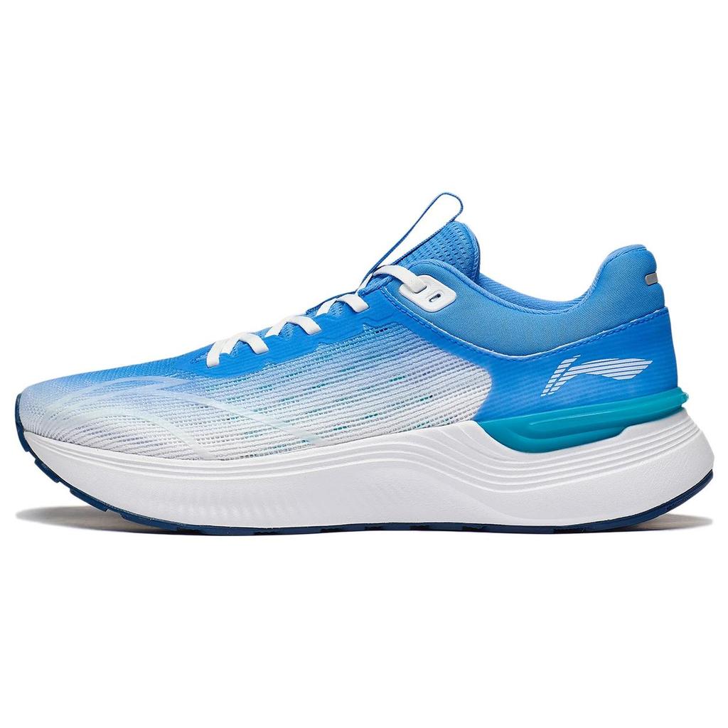 New LiNing Light And Shadow Element Anti Slip And Wear Resistant Breathable Low Top Running Shoes Men's Blue White ARHS041-7