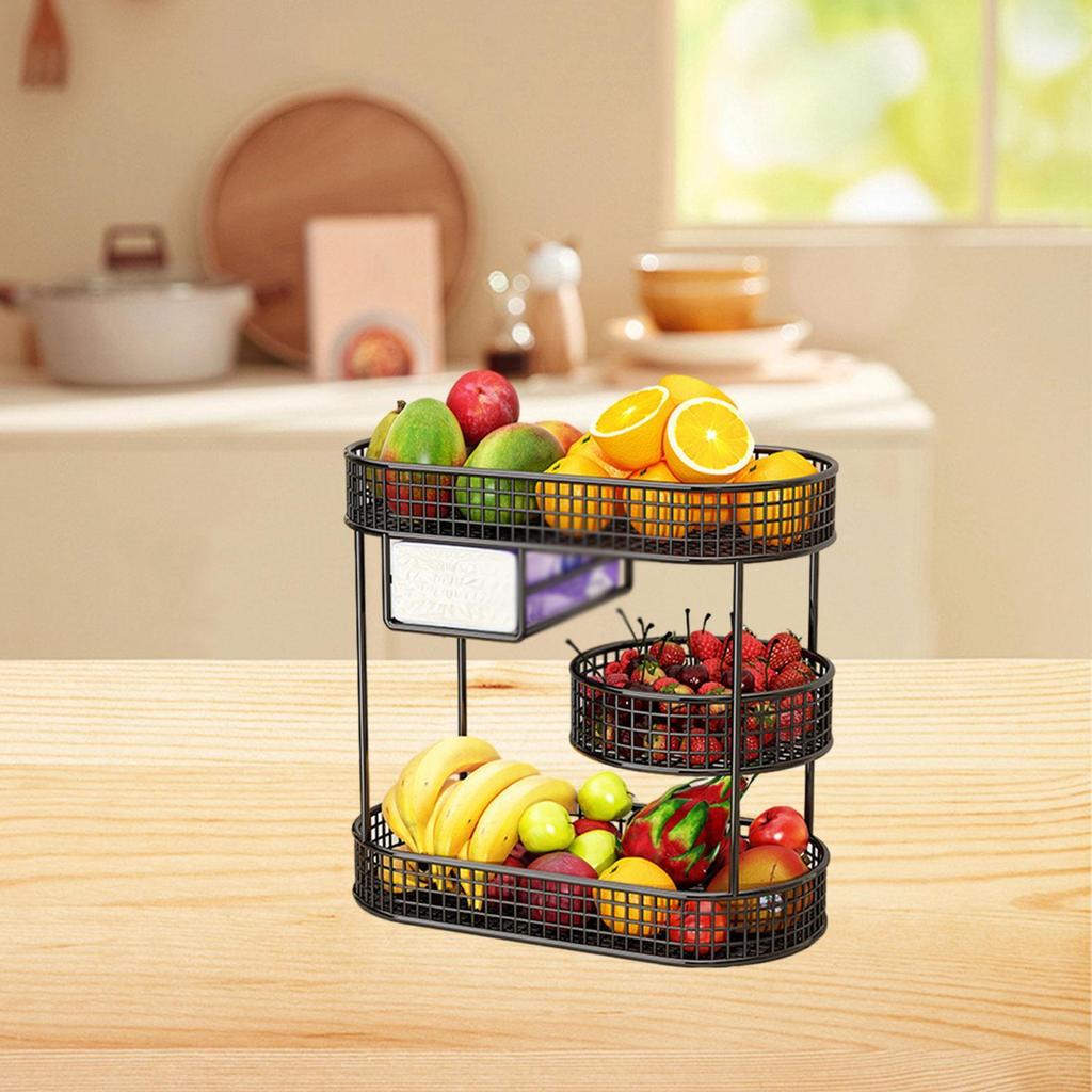 3-stufiger Obstkorb Wohnzimmer Obstschale Snack- und Süßigkeitenhalter Couchtisch