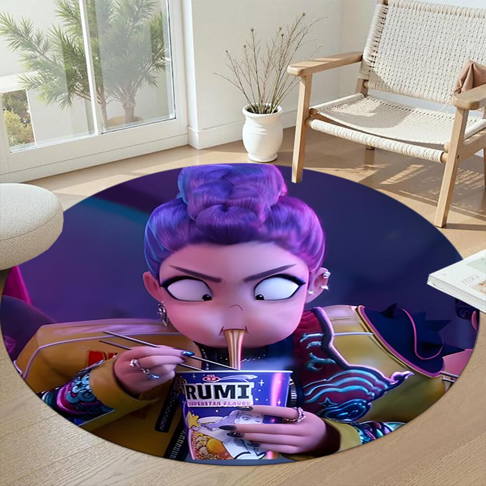 Huntrax Girls Round Area Rug Design for Bedrooms Game Room Dining Room Decorate Room Antislip Round Carpet Decorate Offices