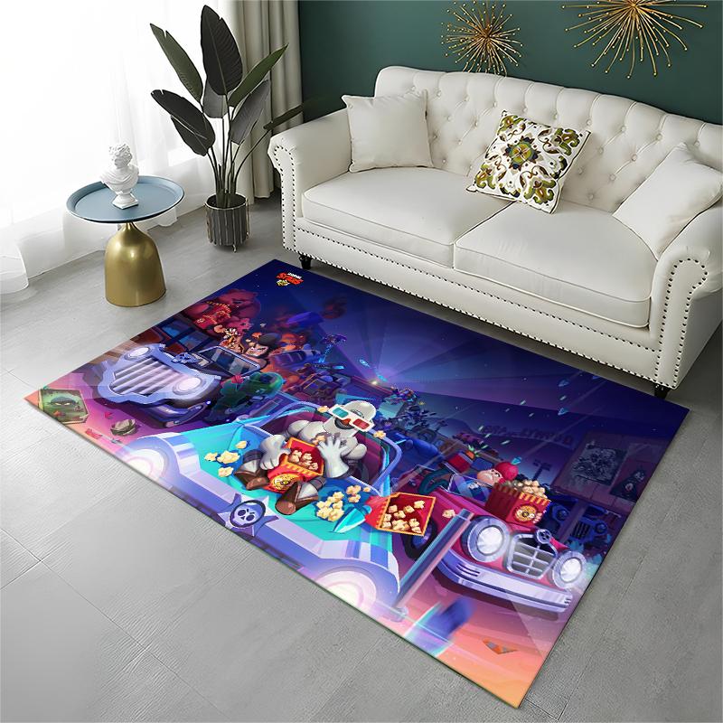 Cartoon B-Brawl Game Non-Slip Area Rug for Living Room,Bedroom,Playroom,Soft Carpet Floor Mat Home Decor Rug Kids Room Gift