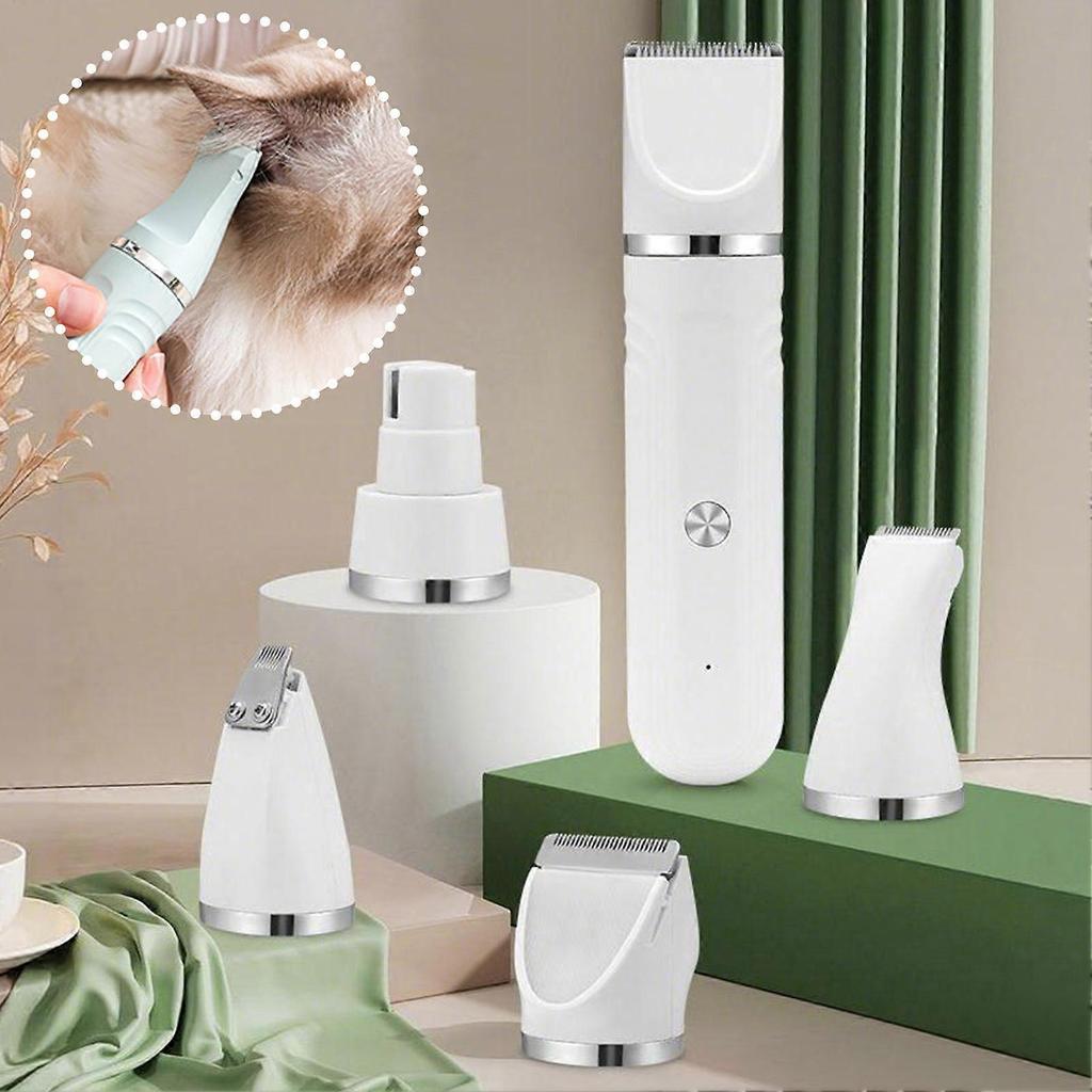 Rechargeable 4-in-1 Pet Grooming Kit - Hair Trimmer, Clippers, & Nail Grinder for Cats & Dogs, Hair Removal Tool