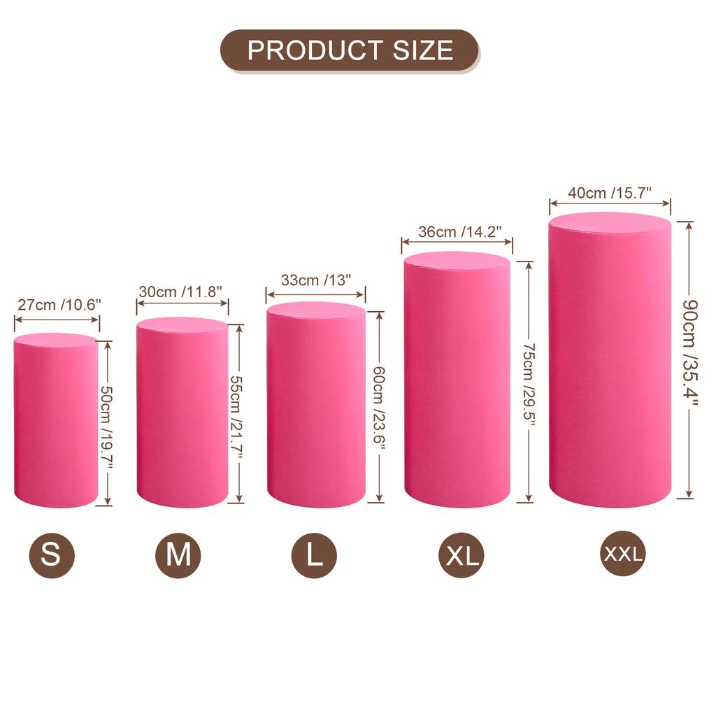 3/5pcs Plinth Stand Cover Elastic Pedestal Column Cylinder Covers Cylinder Spandex Stand Covers for Birthday Wedding Decoration