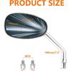 Universal 10mm Chrome Rearview Mirrors Oval 360 Degree Adjustable Side Mirrors Fit Street Bike Cruiser Touring Chopper Scooter GY6, for Honda