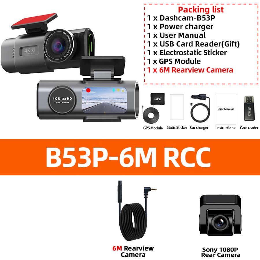 Yangood 4K Dashcam Black box Dual Channel Dual Lens Night Vision Support WIFI GPS 24H Parking Monitoring Car Video Recorder