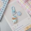 Cute Pajama Bear Keychain Kawaii Resin Teddy Key Chain With Star Charm For Girls Bag Purse Decoration