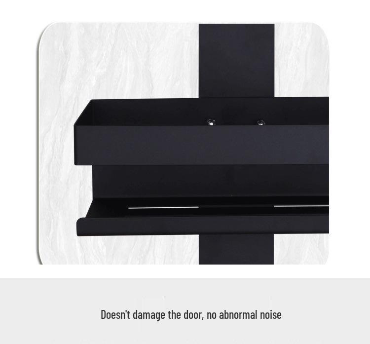 No-Drill Wall-Mounted Shower Shelf & Bathroom Storage Rack with Glass Tiers for Toiletries