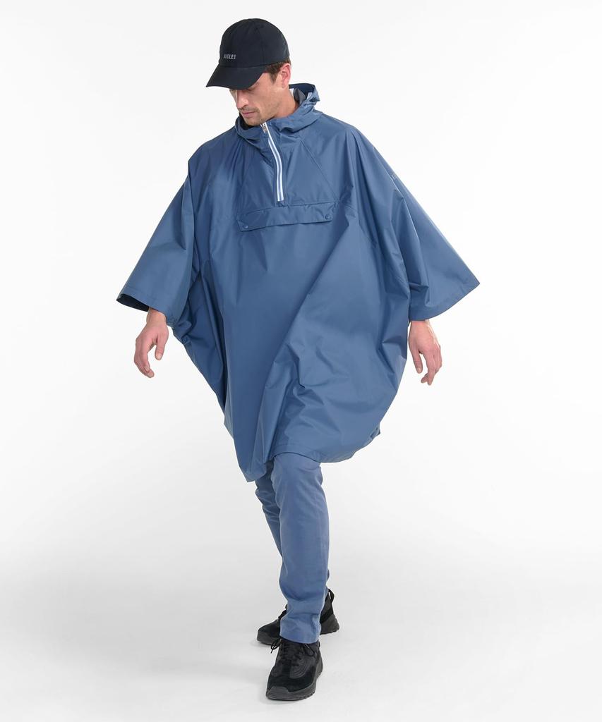 Aigle Official MTD Rain Pack Poncho Size XS Waterproof, Breathable, Water-Repellent T-Shirt, Blue,