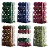 30-Piece 6cm Velvet Flocked Christmas Tree Ornament Set