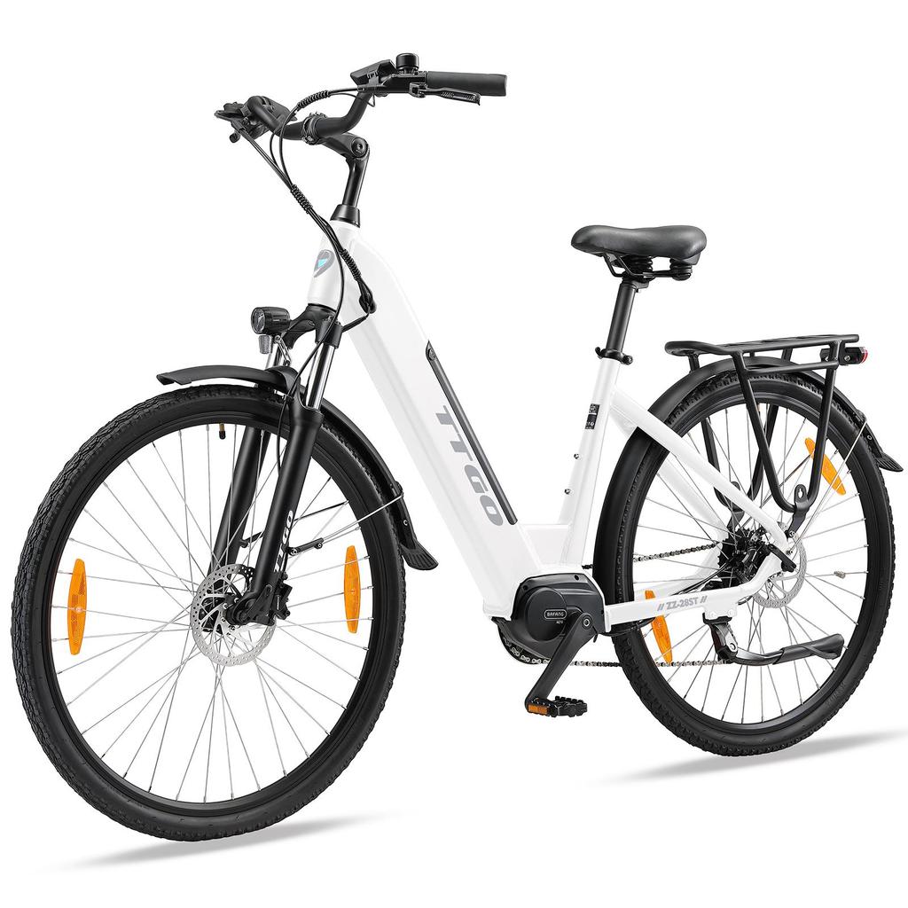 TTGO ZZ-28ST zwart/wit 250W BAFANG middenmotor+36V20AH uitneembare accu 700C * 45C inch banden Ximano 9-speed stads elektrische fiets