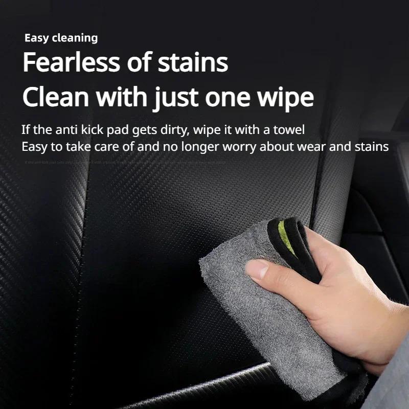 Seat Kick Pad for Tesla Model Y Juniper/Model 3+ Highland Car Leather Anti Kick Mat Child Anti Dirty Protector Cover Accessories