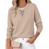 Women's Fashion Casual Long Sleeve V Neck Knit Sweater Top for Fall and Everyday Wear