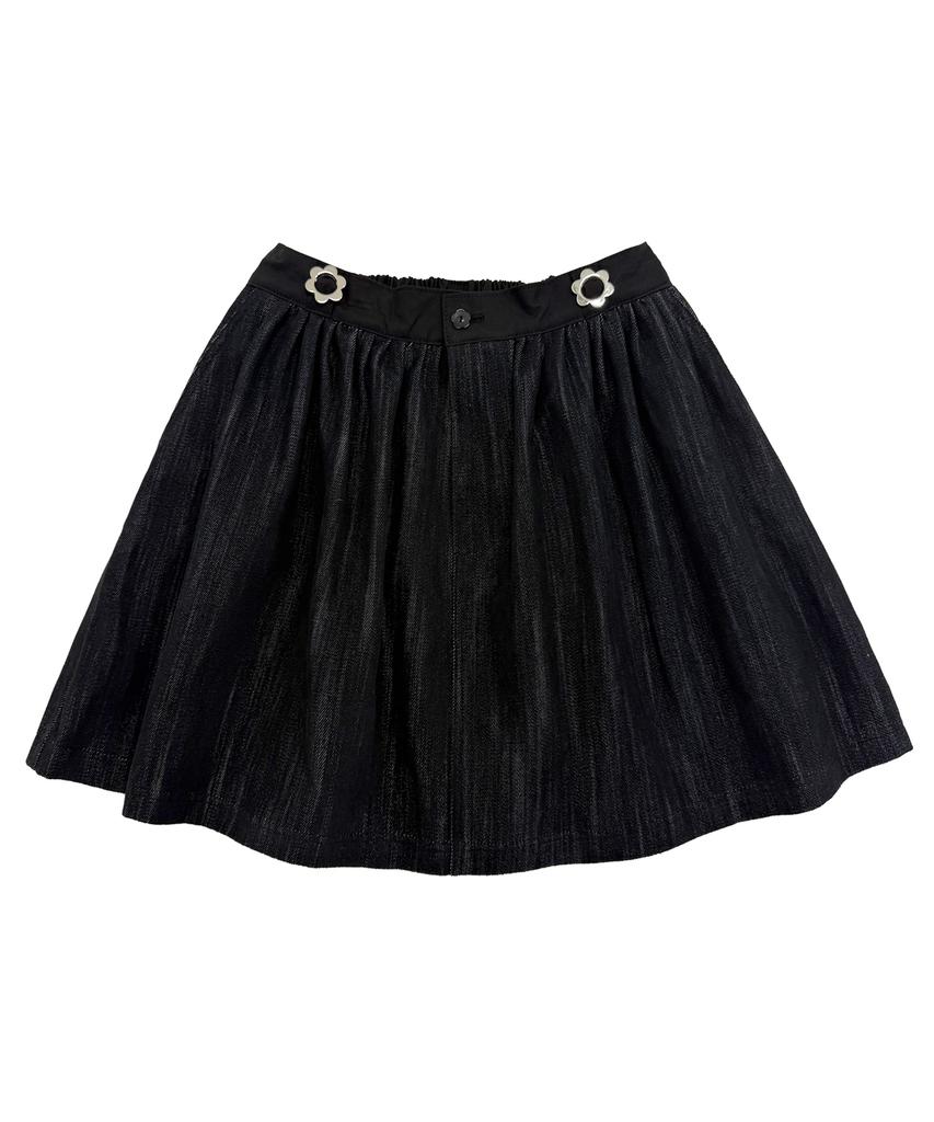 Plasma Sphere Bijou A-Line Love Peach Flare Denim Skirt_2 Colors