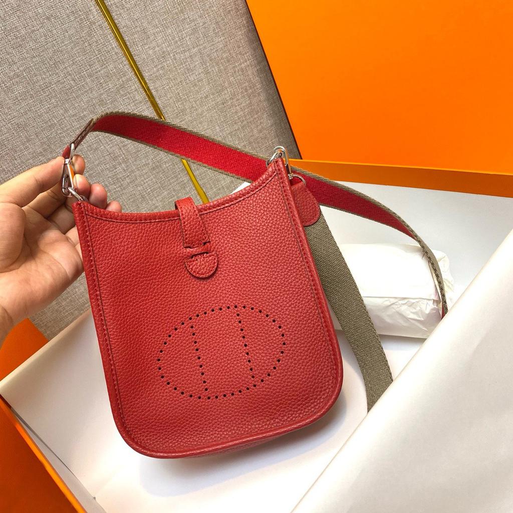 Togo Leather Evelyn Leather Cross-body Bag Top Layer Cowhide Casual Mobile Phone Bag Simple and Versatile Pure Leather Women's Bag