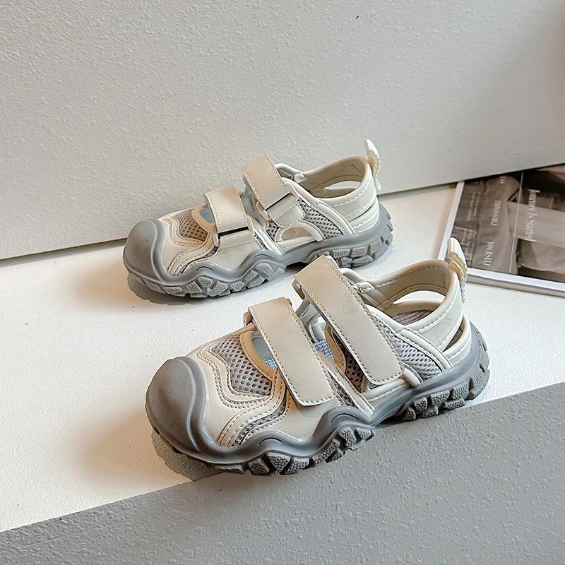Children's Summer Sports Sandals Patchwork Versatile Boys School Causal Cut-outs Running Shoes Fashion Kids Girls Mesh Sandals