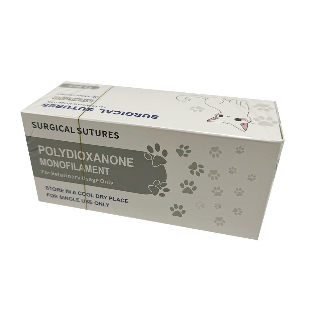 12pcs Pet Specific PDO 3/8 Circle 90CM With Needle 2/0 3/0 4/0 5/0 round bodied / reverse cutting Animal Cat Dog Pet Care Room 3