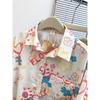 Summer Graffiti Women's Short Sleeved Shirt Fashion Versatile Pocket Blouse Loose Casual Comfortable Lady Clothing
