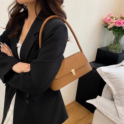 Retro moda basit omuz çantası yeni gündelik taşınabilir koltuk altı çantası işe gidip gelme çok yönlü kadın çantası