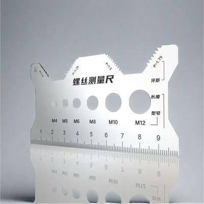 Portable Screw Size Measuring Tool with Clear Scale High Strength Screw Measurement Instrument for M4/M5/M6/M8/M12 Size