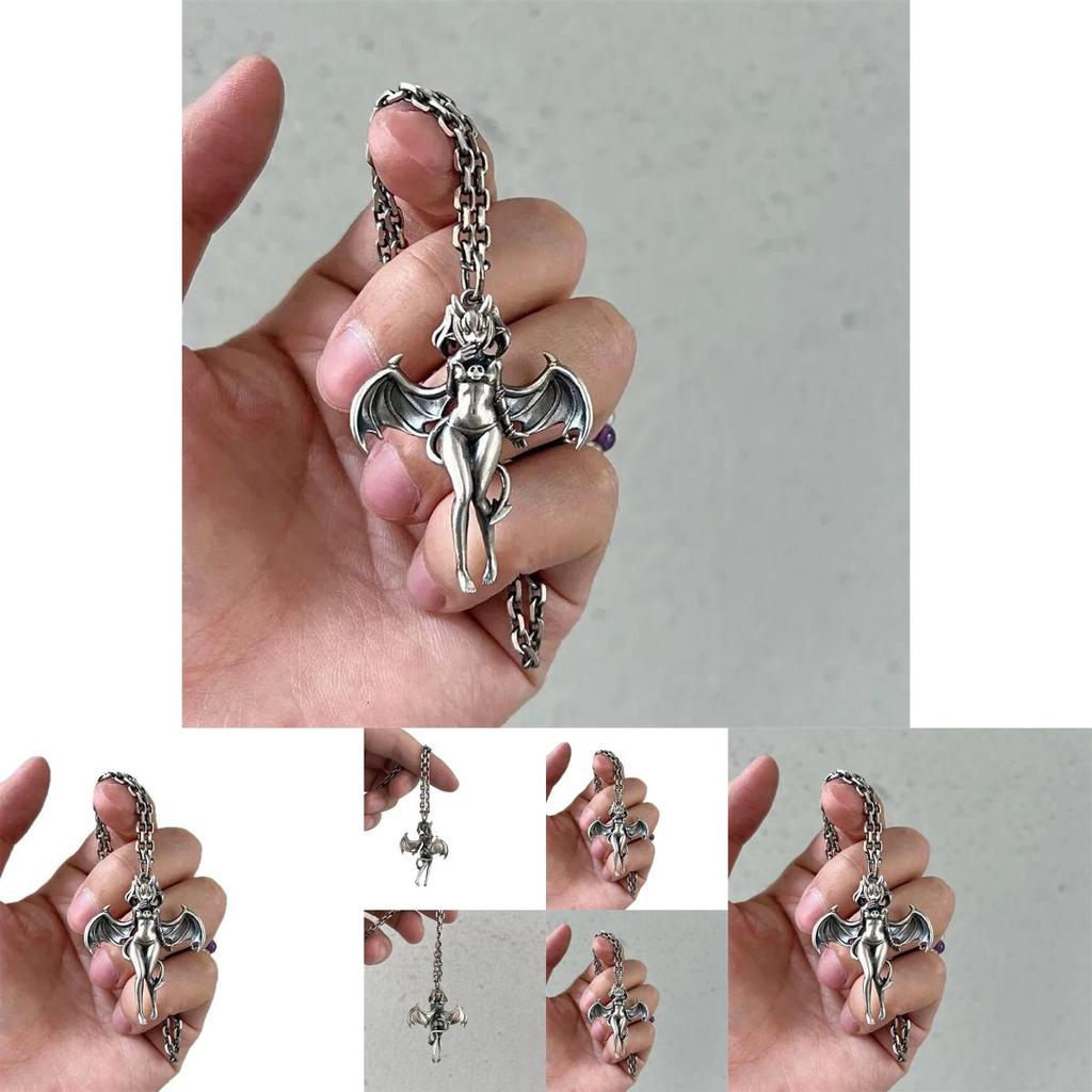 Angel Pendant Necklace For Women Men With Zinc Alloy And Vintage Design