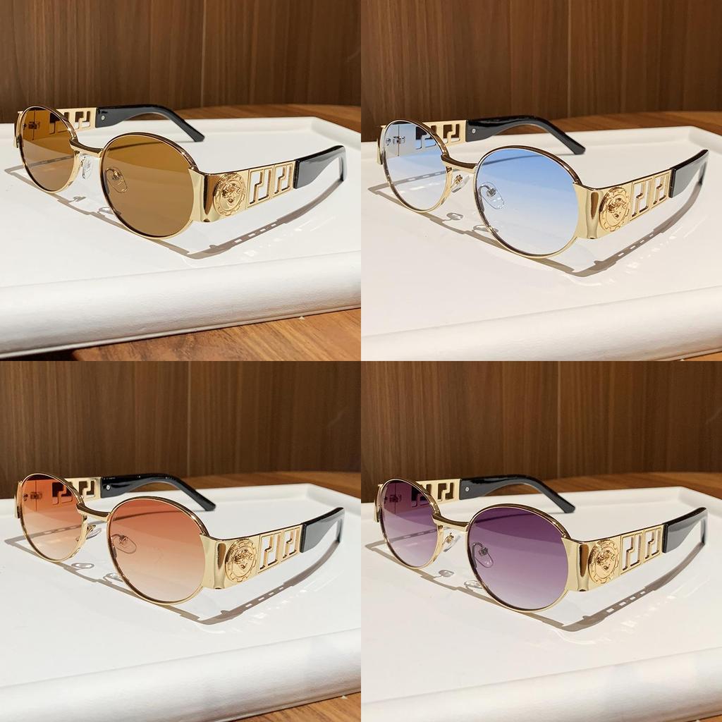 Metal Oval Frame Sunglasses With Pc Lenses For Fashionable Sun Protection And Outdoor Activities